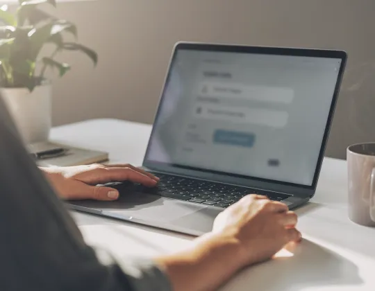 Person in front of screen